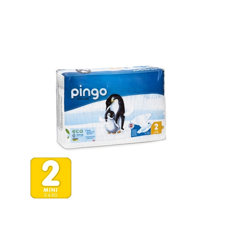 Pañales Ecológicos Pingo - Talla 2 Mini (Paquete de 42)