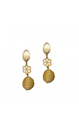 Pendientes oro vegetal – NEW YORK – Biojoya Capim dourado – Sloweco