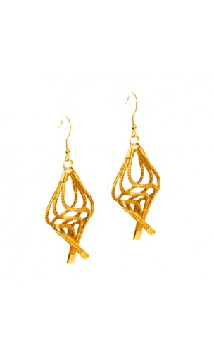 Boucles d'oreilles en or végétal – FLORENCE – Biobijou Capim dourado – Sloweco