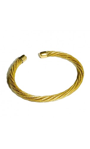 Brazalete de oro vegetal –  LA HABANA – Dorado – Biojoya Capim dourado – Sloweco