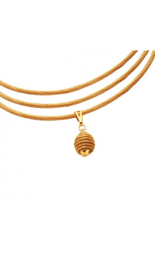 Collier triple or végétal – NEW YORK – Biobijou Capim dourado – Sloweco