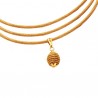 Collier triple or végétal – NEW YORK – Biobijou Capim dourado – Sloweco