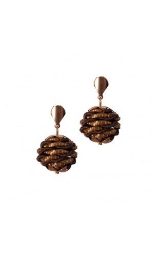 Boucles d'oreilles en or végétal – PARADISE - Brun – Biobijou Capim dourado – Sloweco