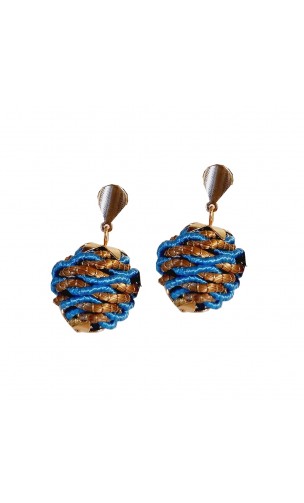 Boucles d'oreilles en or végétal – PARADISE - Turquoise – Biobijou Capim dourado – Sloweco