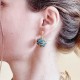 Boucles d'oreilles en or végétal – PARADISE - Turquoise – Biobijou Capim dourado – Sloweco