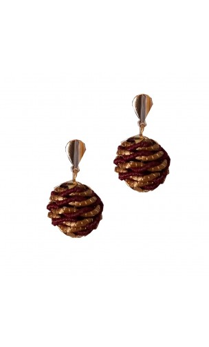 Boucles d'oreilles en or végétal – PARADISE - Vin – Biobijou Capim dourado – Sloweco