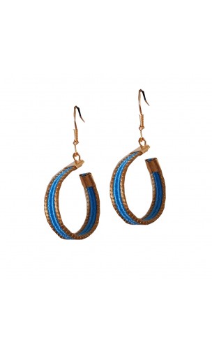 Boucles d'oreilles en or végétal – VINICUNCA - Turquoise – Biobijou Capim dourado – Sloweco