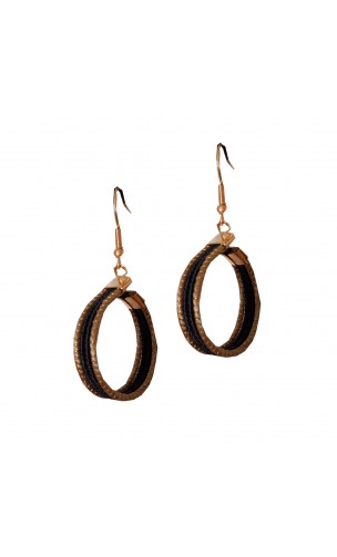 Boucles d'oreilles en or végétal – VINICUNCA - Noir – Biobijou Capim dourado – Sloweco