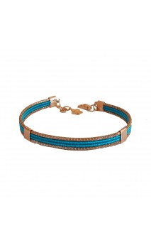Bracelet semi-rigide en or végétal - VINICUNCA - Bleu émeraude - Biobijou Capim dourado – Sloweco