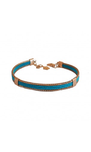 Bracelet semi-rigide en or végétal - VINICUNCA - Bleu Caraïbes - Biobijou Capim dourado – Sloweco