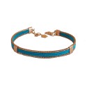 Bracelet semi-rigide en or végétal - VINICUNCA - Bleu émeraude - Biobijou Capim dourado – Sloweco