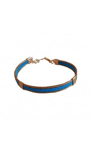 Bracelet semi-rigide en or végétal - VINICUNCA - Turquoise - Biobijou Capim dourado – Sloweco