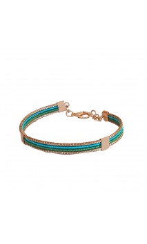 Bracelet semi-rigide en or végétal - VINICUNCA - Vert et bleu émeraude - Biobijou Capim dourado – Sloweco