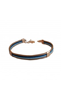 Bracelet semi-rigide en or végétal - VINICUNCA - Bleu clair et bleu foncé - Biobijou Capim dourado – Sloweco