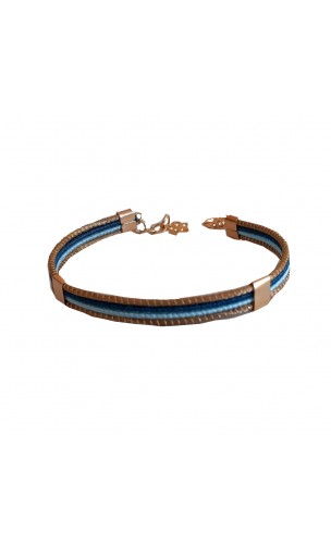 Pulsera semirrígida de oro vegetal – VINICUNCA - Azul claro y azul oscuro – Biojoya Capim dourado – Sloweco