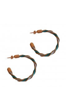 Boucles d'oreilles en or végétal - HAWAI - Or, blanc et Émeraude – Biobijou Capim dourado – Sloweco