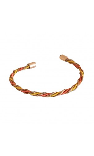 Brazalete de oro vegetal –  HAWAI – Oro, amarilla y naranja – Biojoya Capim dourado – Sloweco