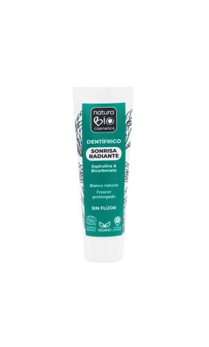 Dentifrice bio sourire radieux - spiruline et bicarbonate de soude - NaturaBIO Cosmetics - 75 ml.