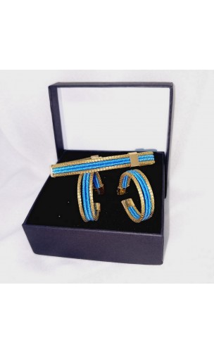 Bracelet semi-rigide en or végétal - VINICUNCA - Turquoise - Biobijou Capim dourado – Sloweco