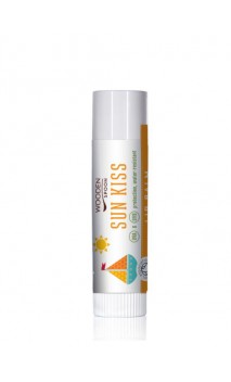 Stick solaire BIO SPF45 Kiss Sun - Anti-bactérien - Enfants Adultes - Wooden Spoon - 4.3 ml.