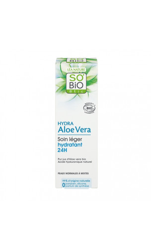 Crème visage bio Légère Hydratante (24h ) Hydra Aloe vera - Peau